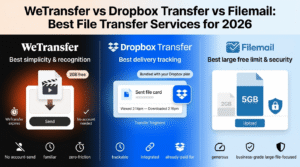 WeTransfer vs Dropbox Transfer vs Filemail: Best Large File Transfer Services in 2026