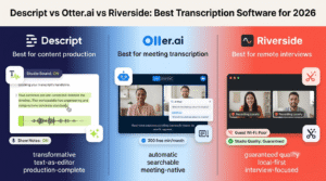 Descript vs Otter.ai vs Riverside: Best Transcription Software in 2026